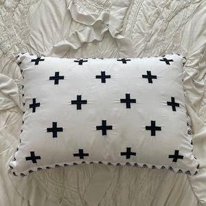 Swiss Cross Embroidered Accent Pillow 11”x15”